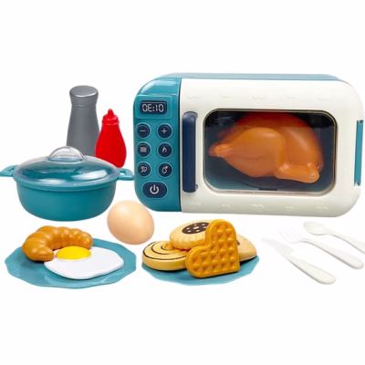 Microwave Toys Kitchen Play Set with Food Accessories