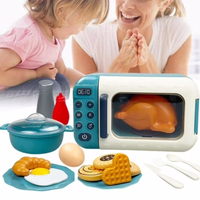 Microwave Toys Kitchen Play Set with Food Accessories