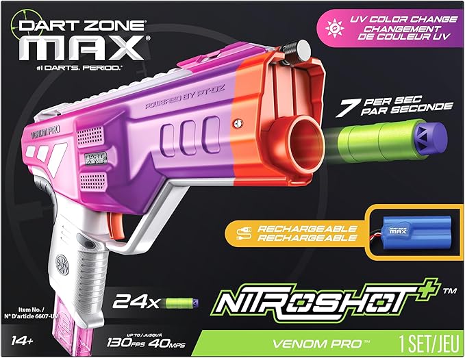 Nitroshot+ Venom Pro UV Half Length Full Auto Pro Motorized Blaster Nitroshot+ Venom Pro UV Half Length Full Auto Pro Motorized Blaster