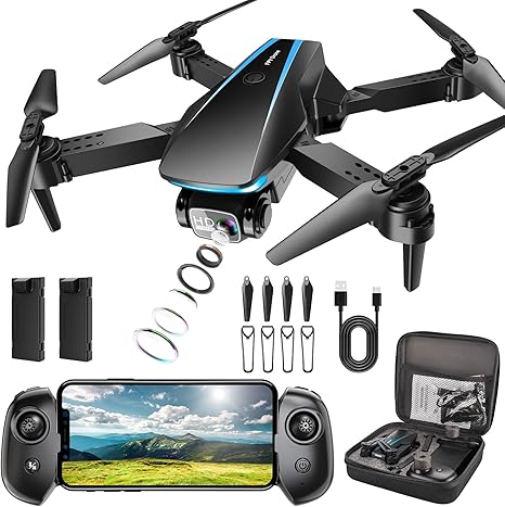 Oddire Drone with Camera with 2 Batteries 1080P HD Foldable Drone
