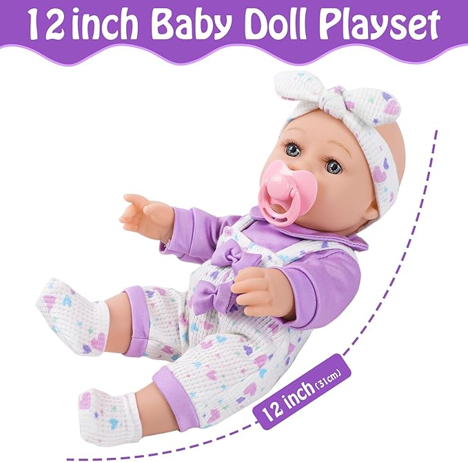 Realistic Baby Dolls with Clothes and Accessories Hanky Pacifier Bottle Diaper Toy Realistic Baby Dolls with Clothes and Accessories Hanky Pacifier Bottle Diaper Toy