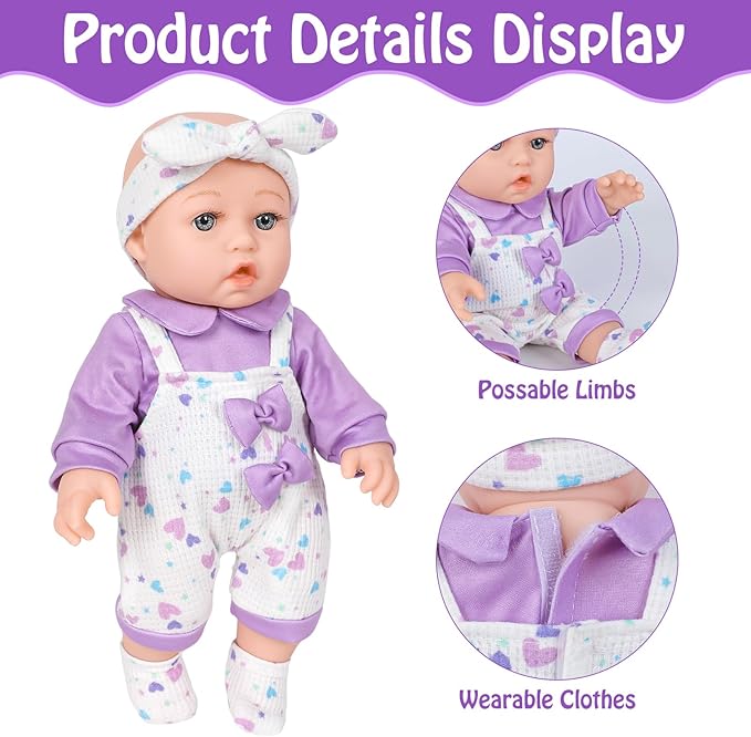Realistic Baby Dolls with Clothes and Accessories Hanky Pacifier Bottle Diaper Toy Realistic Baby Dolls with Clothes and Accessories Hanky Pacifier Bottle Diaper Toy