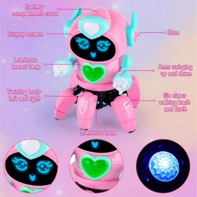Robot Toy for Kids Smart Walking Dancing Robot with Flashing Eyes