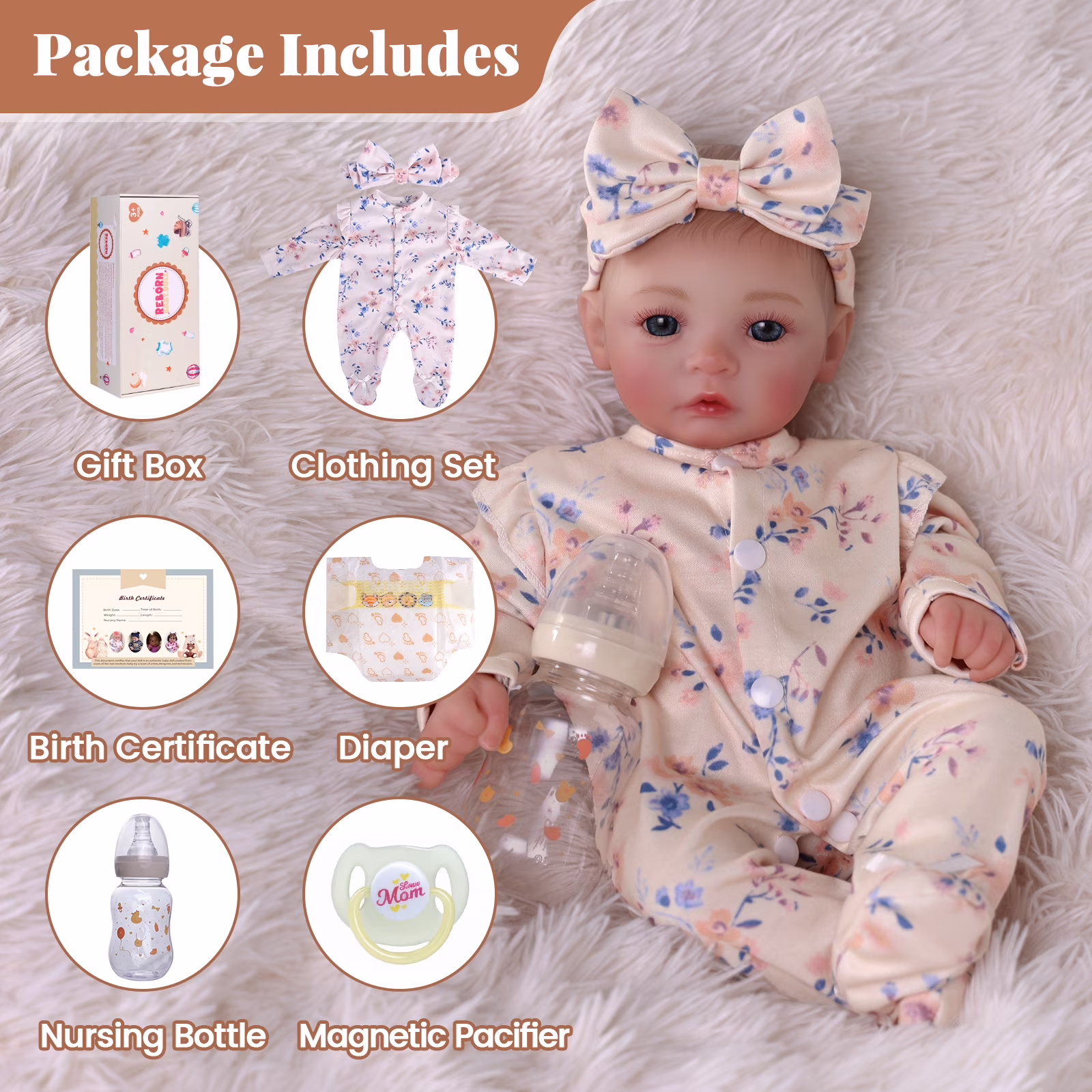 Soft Cloth Body Real Life Baby Dolls with Gift Box for Kids Soft Cloth Body Real Life Baby Dolls with Gift Box for Kids