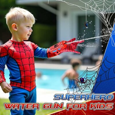 Spider Water Gun for Kids Superhero Squirt Toy Web Shooter