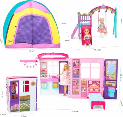Style Shine Portable & Foldable Dollhouse with Furniture for Kids