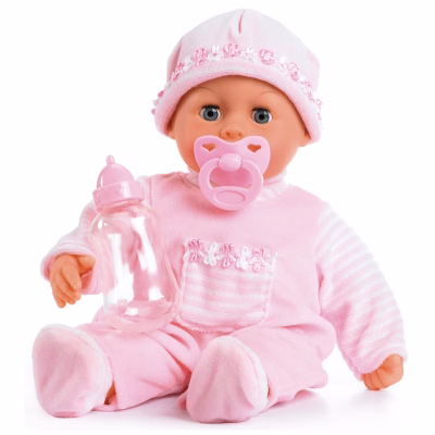 Baby Doll Soft Pink with Bottle and Pacifier for Children