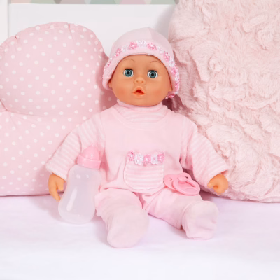 Baby Doll Soft Pink with Bottle and Pacifier for Children