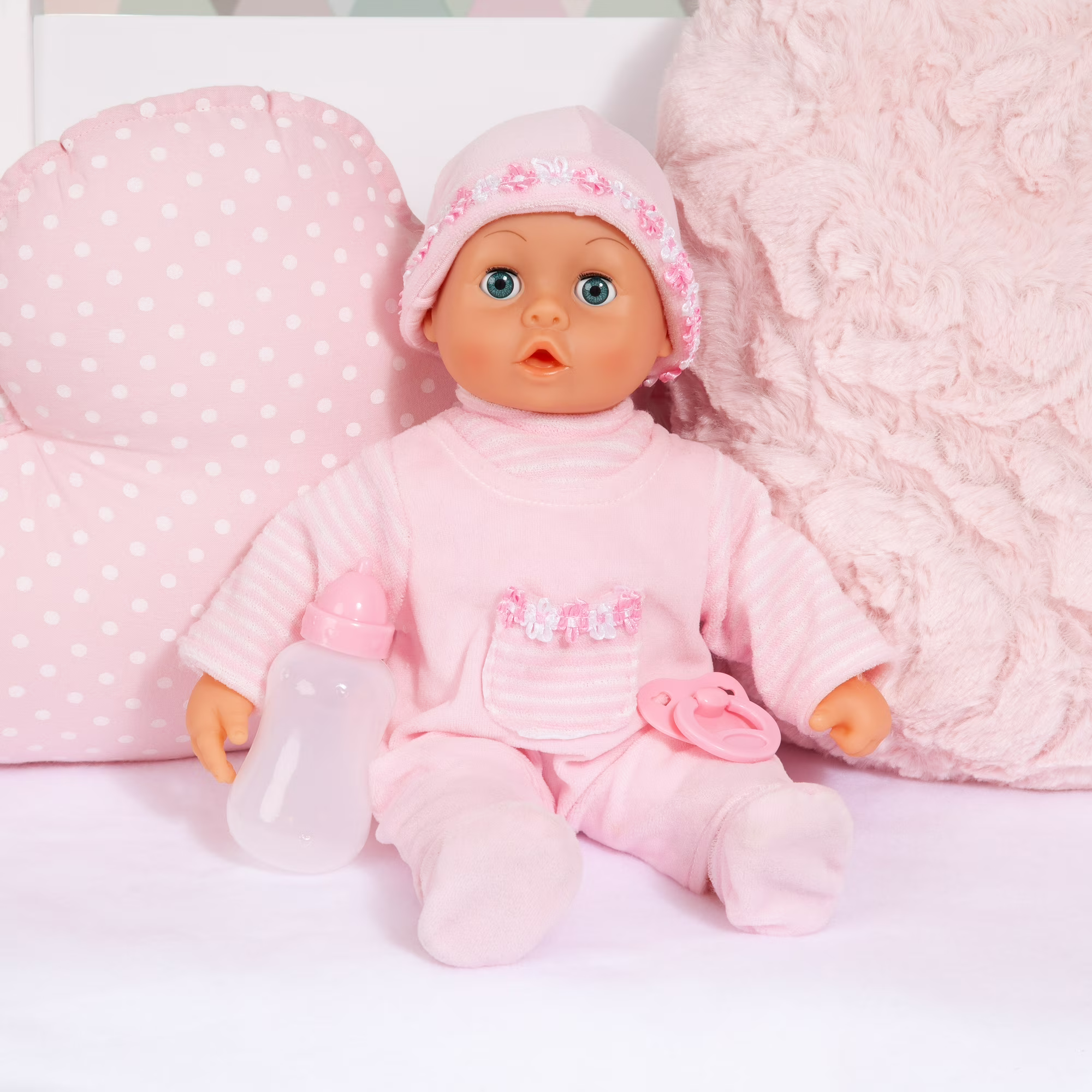 Baby Doll Soft Pink with Bottle and Pacifier for Children Baby Doll Soft Pink with Bottle and Pacifier for Children