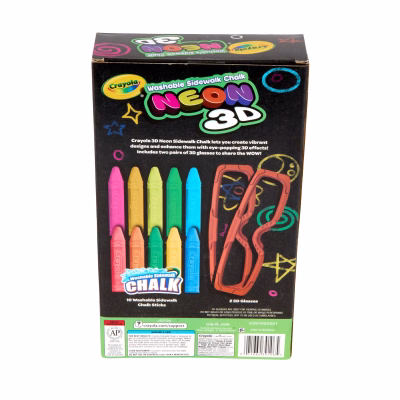 Crayola 3D Neon Sidewalk Chalk 10ct 3D Glasses Included