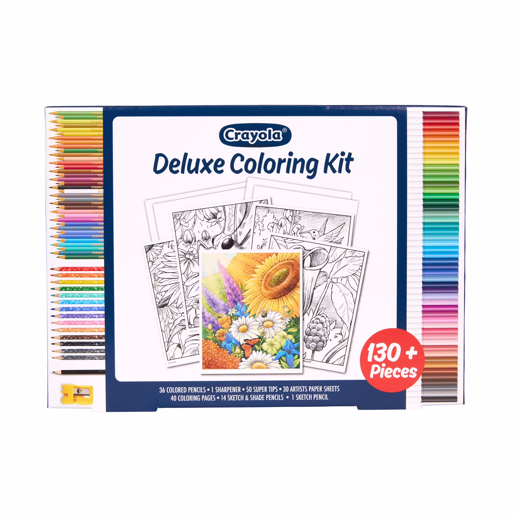 Crayola Deluxe Wildflower Adult Coloring Kit 130+ Pcs