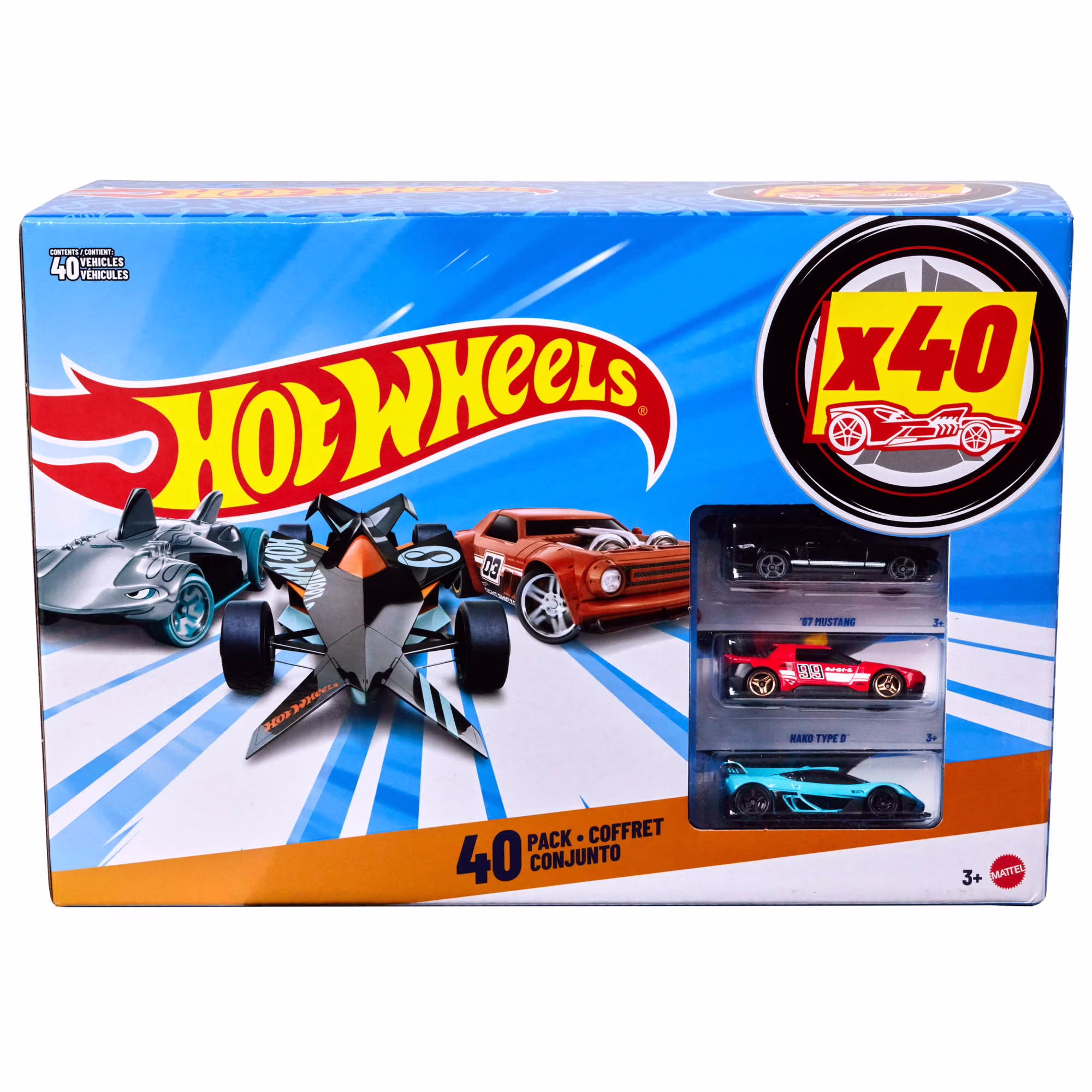 Hot Wheels Set of 40 Toy Race Cars Rescue Vehicles or Trucks
