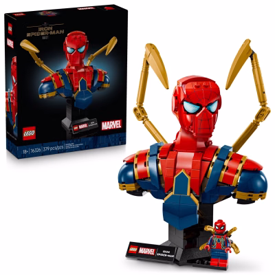 LEGO Marvel Iron Spider Man Bust Collectible Building Kit