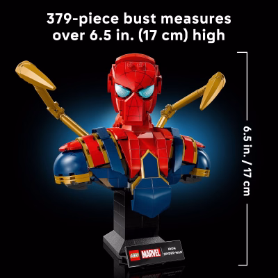 LEGO Marvel Iron Spider Man Bust Collectible Building Kit