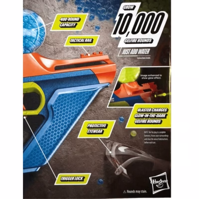 NERF Pro Gelfire Nightfall Uproar Blaster with 10,000 Glow in the Dark Rounds